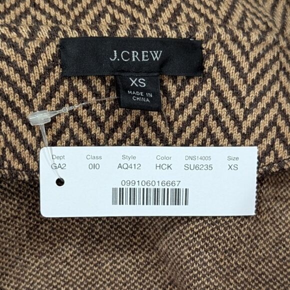 J. Crew Sophie open-front sweater-blazer in chevron Women's XS AQ412 NWT - Picture 7 of 8